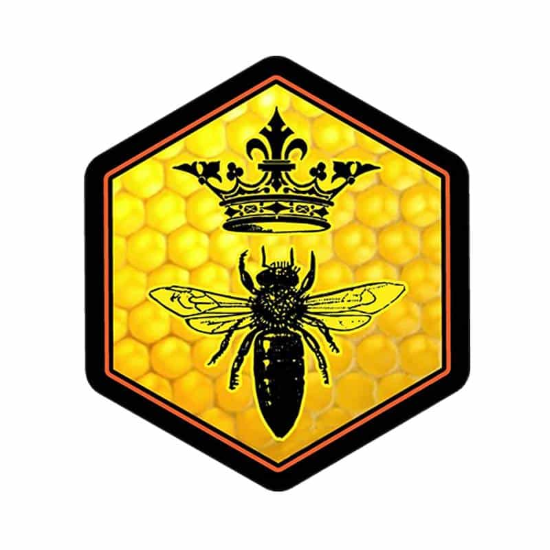 Crowned Bee Honeycomb Hexagon Sticker