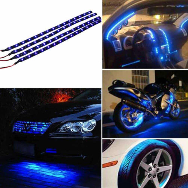 Blue LED Car Decorative Light Strips Set - wnkrs