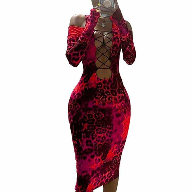 Full Sleeves Leopard Printed Dress for Women - Wnkrs