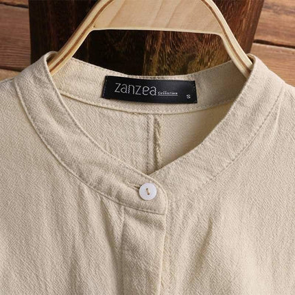 Linen Shirt Style Dress for Women - Wnkrs