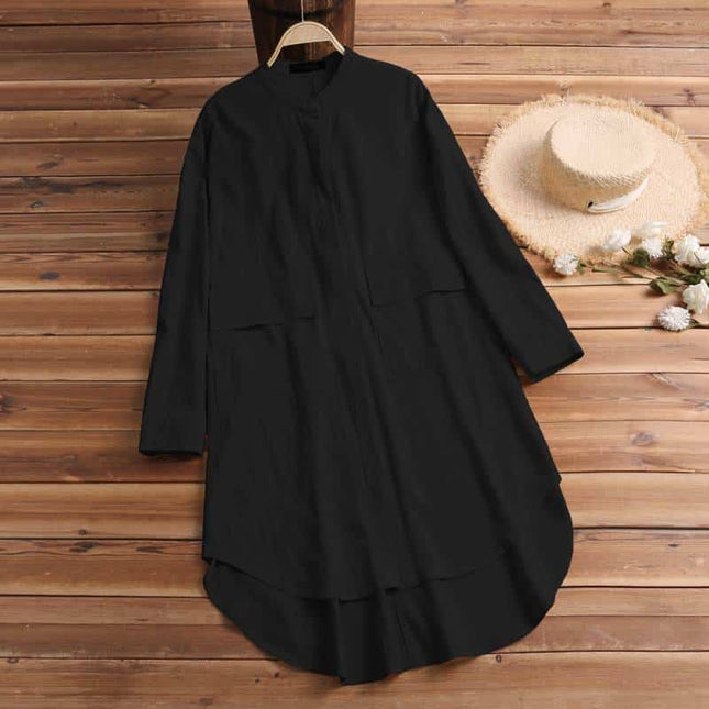Linen Shirt Style Dress for Women - Wnkrs