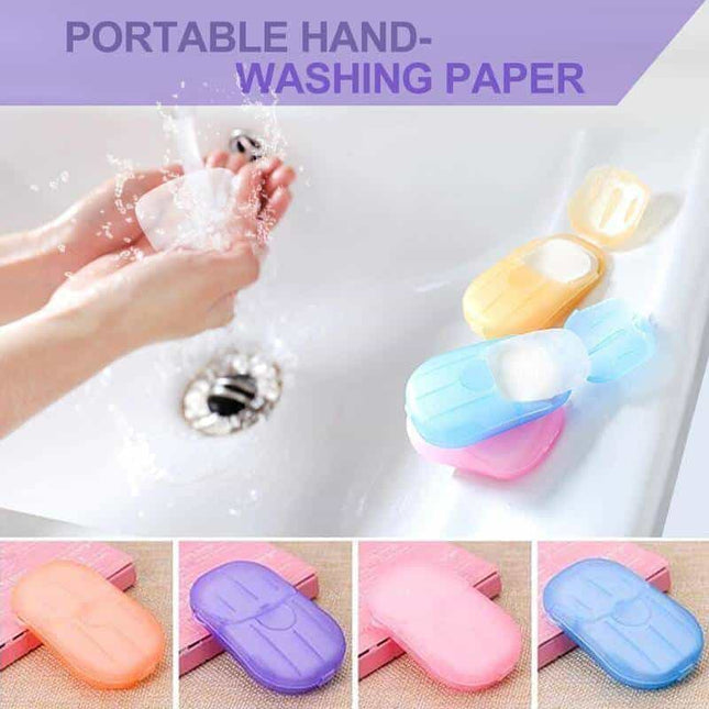 Portable Hand-Washing Soap Paper (5 Packs/100 Sheets) - wnkrs