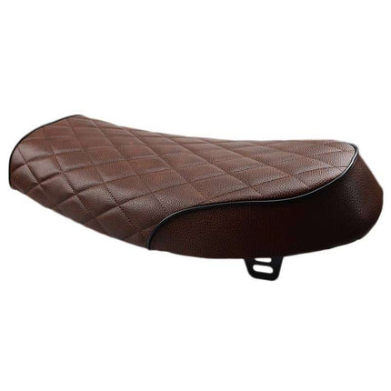 Quilted Dark Brown Leather Motorcycle Seat - wnkrs