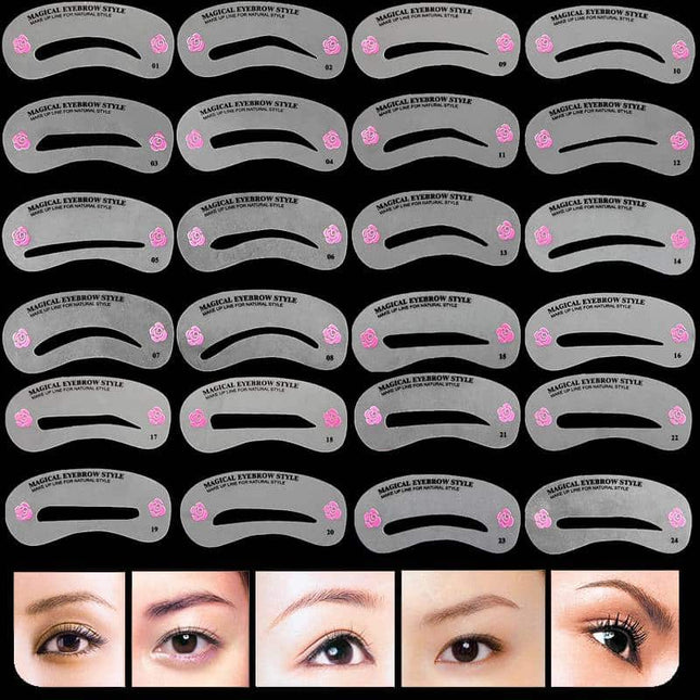 Transparent Durable Reusable Eyebrow Stencils Set - wnkrs