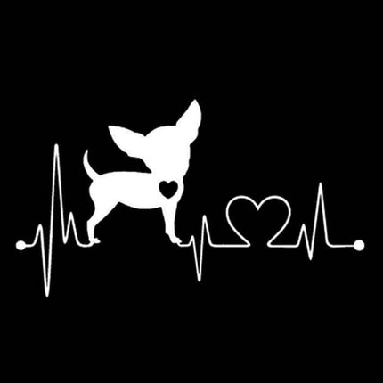 Waterproof Chihuahua Heartbeat Car Stickers - wnkrs