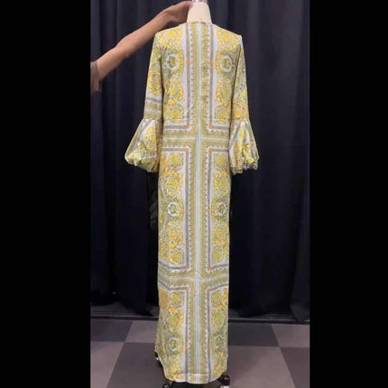 Women's African Long Sleeve Maxi Dress - wnkrs