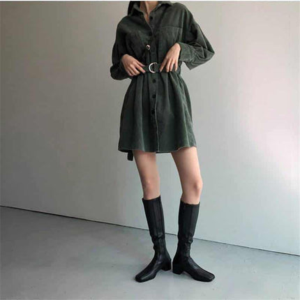 Women's Corduroy Shirt Dress - Wnkrs