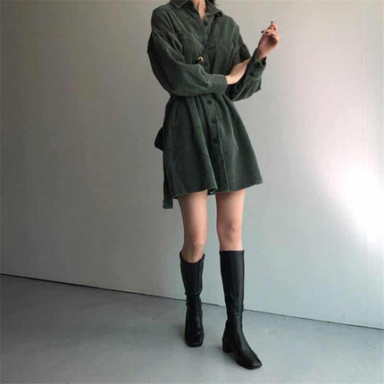 Women's Corduroy Shirt Dress - Wnkrs