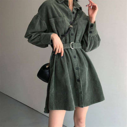 Women's Corduroy Shirt Dress - Wnkrs