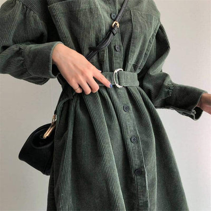 Women's Corduroy Shirt Dress - Wnkrs