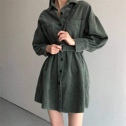 Women's Corduroy Shirt Dress - Wnkrs