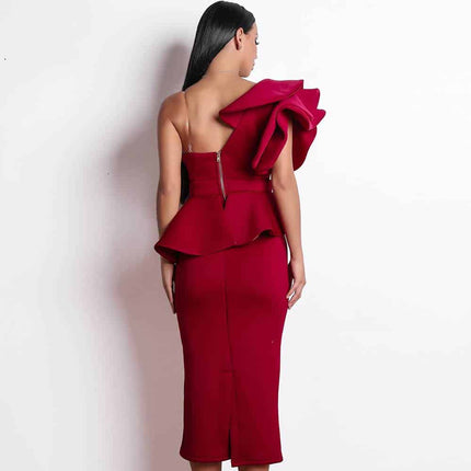 Women's Fashion  Bodycon Ruffles Dress - wnkrs
