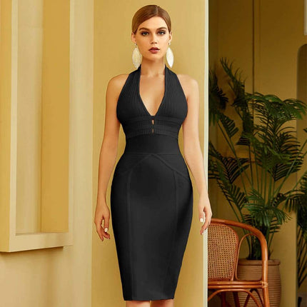 Women's Halter Bodycon Bandage Dress - Wnkrs