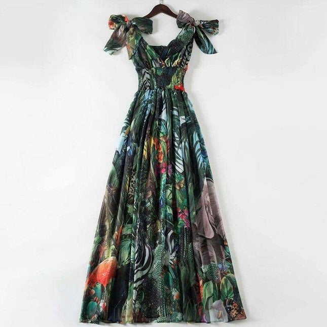 Women's Tropical Print Maxi Dress - Wnkrs