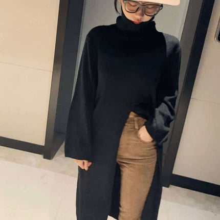Women's Turtleneck Woolen Dress - Wnkrs