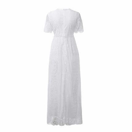 Women's White Lace Maxi Dress - Wnkrs