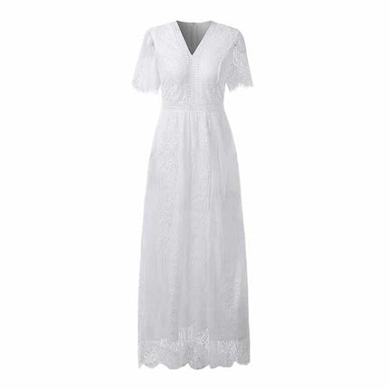 Women's White Lace Maxi Dress - Wnkrs