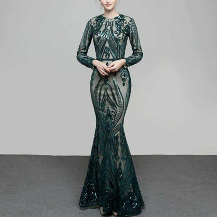 Women's Satin Evening Dress - Wnkrs