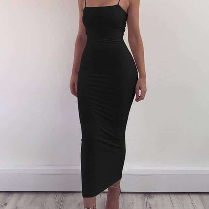 Women's Spaghetti Strap Backless Maxi Dress - Wnkrs