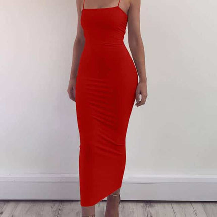 Women's Spaghetti Strap Backless Maxi Dress - Wnkrs