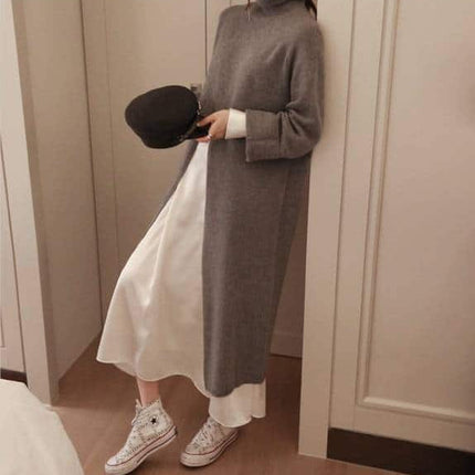 Women's Turtleneck Woolen Dress - Wnkrs